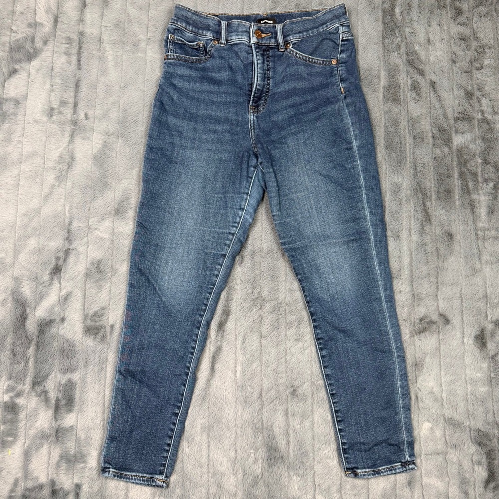 Express Skinny High Rise Jeans Womens 6 Petite Medium Wash Denim Pants 55285